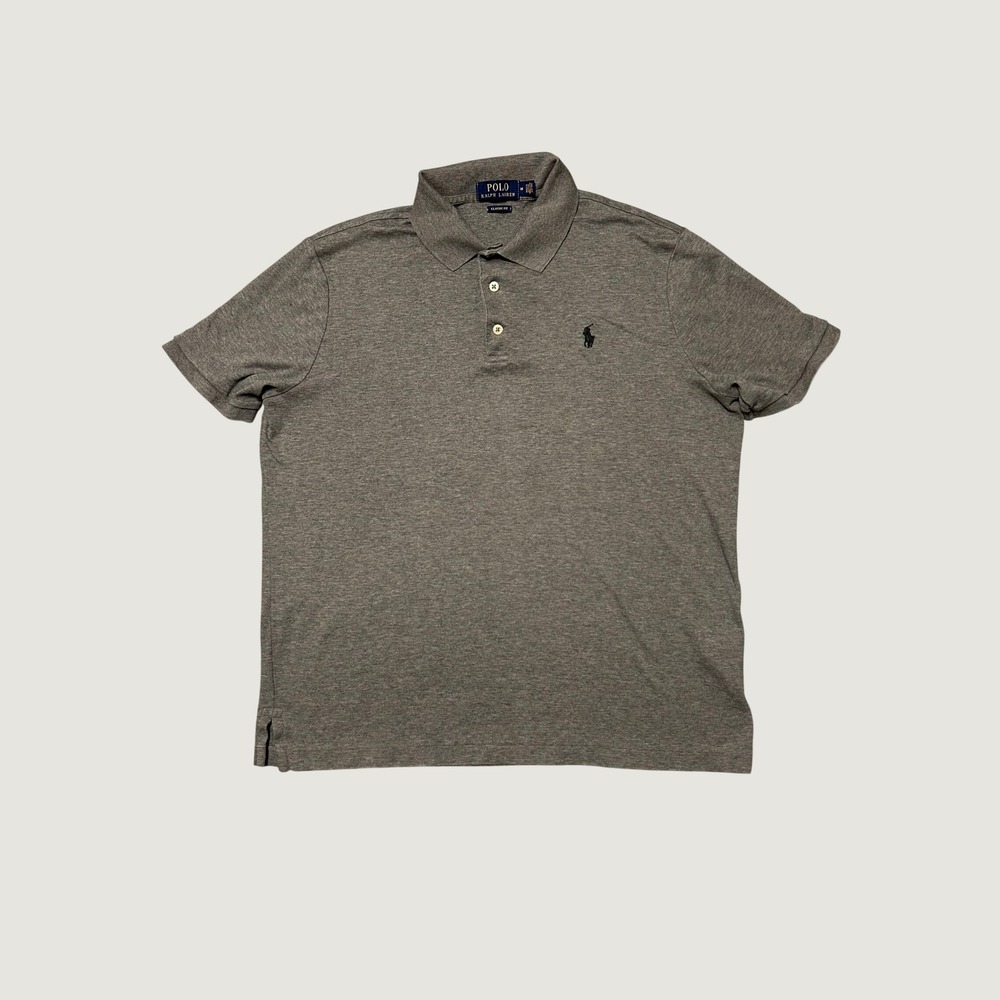 Polo Ralph Lauren Polo Shirt Mens M Grey Excellent Classic Fit Cotton Pony Logo